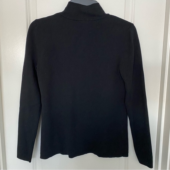 Ann Taylor Mock Neck Side Button Sweater Black M Petite - Picture 2 of 7